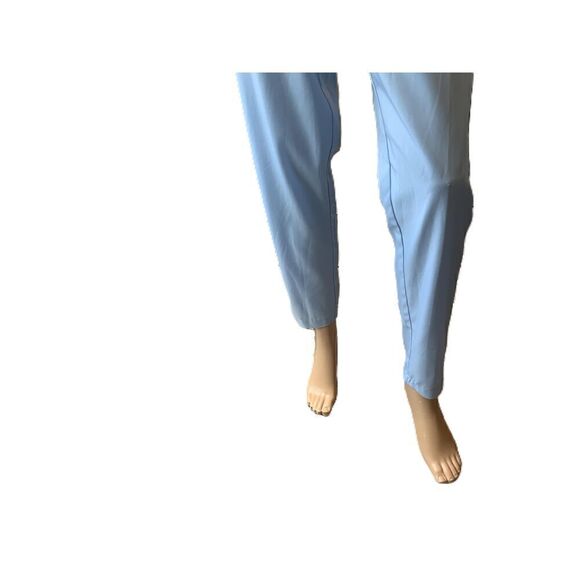 SHEIN Light Blue Bell Sleeves V-Neck Elastic Waist Tie Jumpsuit Size S - Picture 5 of 15